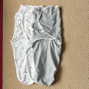 KeaBabies OS 0-3M Gray and White Baby Swaddle Set
